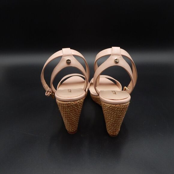 Aldo Legiwien-55 Nude Pink Espadrille Basketweave Wedge Ankle Strap Sz 8-1/2 - Picture 4 of 12